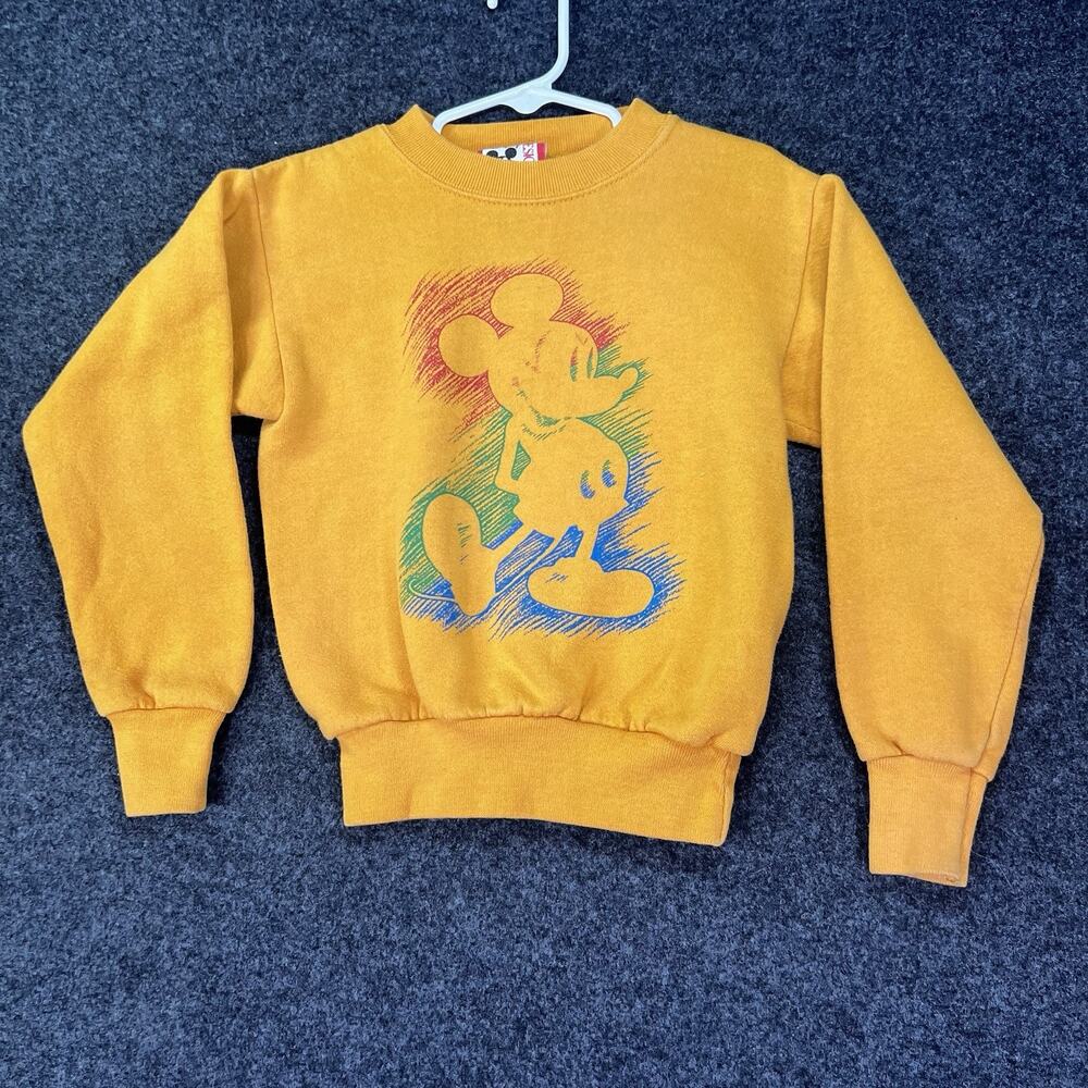 Vintage Disney Mickey Mouse Sweatshirt Youth Small 6-8 Crewneck Pullover 80s 90s